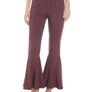 Free people mari ponte maroon flare ankle pants